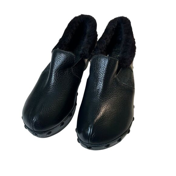 Jax & Bard Kingfield Clogs Black Leather Studded Sherling Women EU 37 US Sz 7 - Picture 3 of 11